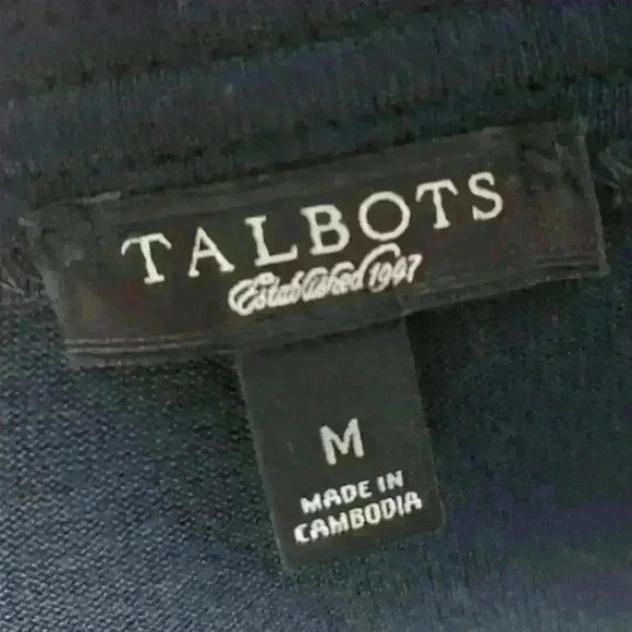 Talbots Black Top Gathered Scoop Ruffles Neckline - Picture 10 of 11